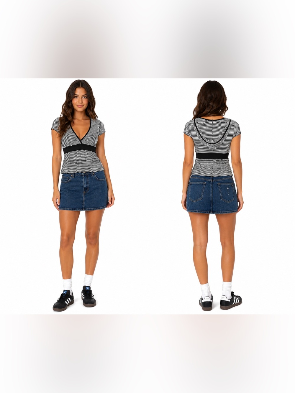 VSCO girl y2k pop supermodel punk rock academia western boho baddie denim skirt